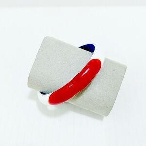 Vintage Red, Blue, and White Bangle Bracelet
